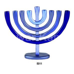 Judaica Modern Silver Aluminio anodizado Hanukkah Chanukah Menorah - Product Image 5
