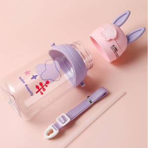 Botella de agua SilverJet con pajita de plástico y tapa abatible de 500 ml para actividades al aire libre, regalo para el regreso a clases - Product Image 3