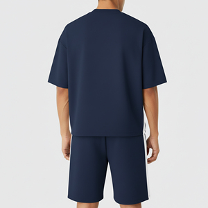 Ensemble de shorts en coton 100% de haute qualité, survêtement pour homme, respirant, coupe classique, logo personnalisable, streetwear homme, ensemble 2 pièces - Product Image 5