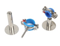 Support de tuyau réglable en acier inoxydable avec coussinet en caoutchouc et base, pince murale flexible pour tuyau en acier inoxydable SS304 SS316L