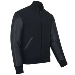 Personalizado Hombres Streetwear High School Lana Cuero Varsity Bomber Chaquetas Nueva Llegada CollegeBaseballjacket para los hombres DDP Envío - Product Image 1