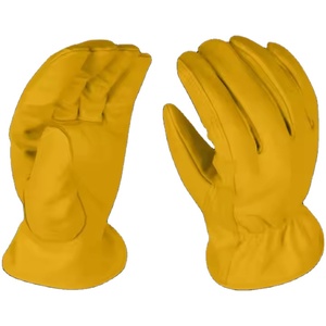 Sheep Grain Leather Safety <b>Gloves</b> Thickness Straight Cuff Tear-Resistant Heavy-Duty Construction Free Welding Gardening - Product Image 5