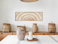 Tête de lit rustique vintage en rotin 100 % naturel en forme de fleur, panneau réglable en hauteur, pour la maison et l'hôtel