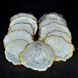 Most Demanding Tableware Accessories <b>Agate</b> <b>Coaster</b> With Gold Electroplated <b>Agate</b> Slice at Wholesale Price with Premium Quality - Product Image 6