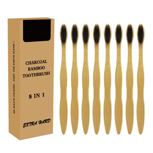 Brosse à dents dentaire en bambou et bois à poils souples Brosse à dents en bambou pour adultes et enfants Brosse biodégradable - Product Image 1