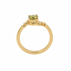 Anillo de Plata de Ley 925 con Peridoto en Forma de Vid, Gema Verde Redonda, Joyería de Diseño Inspirada en la Naturaleza - Product Image 3