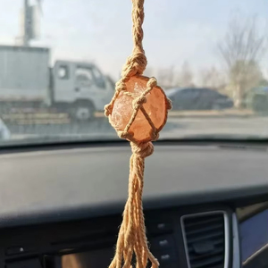Handmade Raw Himalayan Salt <b>Car</b> Accessories <b>Car</b> Charm Rear View Mirror <b>Car</b> Ornament <b>Gift</b> for Her - Product Image 1