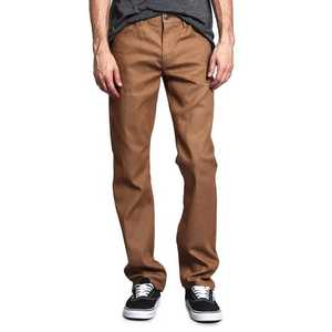 Jeans en denim brut non lavé DL980 pour homme, coupe droite, décoration boutonnée, style décontracté, mi-respirant, uni, saisons été-hiver - Indigo - Product Image 1