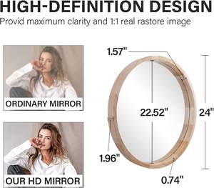 Marco de espejo cuadrado de madera de mango Natural hecho a mano de alta calidad de madera vestidor montaje en pared decoración del hogar elegante COMERCIO DE ESPEJO - Product Image 4