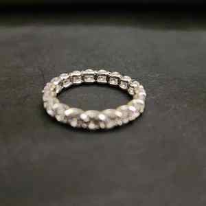 Bijoux fins exclusifs en acier inoxydable avec diamants ronds taillés, tendance unisexe, luxe, mariage, anniversaire, pour cadeau - Product Image 3