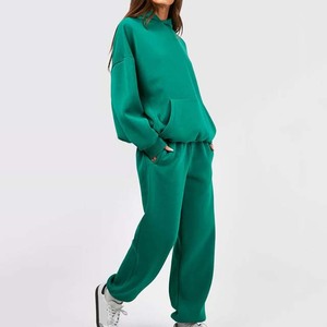 Wholesale 100% Cotton <b>Fleece</b> <b>Women's</b> Regular Fit Hooded Pullover Tracksuit Custom Logo Casual Solid <b>Pattern</b> Autumn Eco-Friendly - Product Image 6