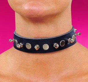 Collier de chien en cuir noir de haute qualité gothique Punk mode Style solide modèle modèle HMB-587E - Product Image 5