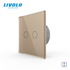 สวิตช์ม่านอัจฉริยะ <span class=keywords><strong>LIVOLO</strong></span> Matter แบบ 2 ช่อง |   แผงกระจกทองคำสุดหรู |   แผ่นติดผนังแบบสัมผัสสำหรับม่านม้วน EU 80 มม. รองรับ Apple HomeKit - Product Image 1