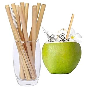 Pailles jetables en bambou naturel 100% de haute qualité en vrac pas cher très fait pour boire - Product Image 1