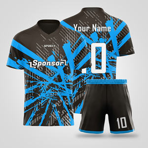 Vente en gros Ensemble de maillots de football en polyester avec logo personnalisé unisexe Vêtements de football respirants avec service OEM Chemise de sport sublimée - Product Image 4