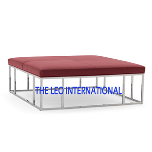 Mesa de Centro Otomana Italiana de Lujo, Diseño Redondo Moderno para Sala de Estar, Mesa de Té Sencilla para el Hogar, Acero Inoxidable - Product Image 3