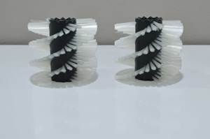 Roller cylindrical white bristle helical <b>brush</b> for industrial use - Product Image 2