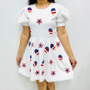 Conjuntos cortos de 2 piezas personalizados para el Día Nacional de EE. UU., conjunto de camisa informal y pantalones cortos para mujer, ropa de verano para mujer - Product Image 3