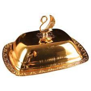 <b>Prime</b> Quality Metal High Grade Gold Plated <b>Moon</b> Crescent Designer Eid And Ramadan Occasion Giftware Butter Dish In Lowest Price - Product Image 4