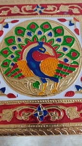 Juego de 3 Chowkis Set Chowkis para Pooja Taburete Chokis de madera Pooja Chowki Meenkari Choki Diwali Puja Accesorio - Product Image 3