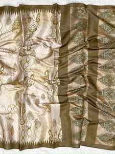 Robe de créateur fantaisie de style moderne best-seller best-seller chemisier sari en soie crêpe fluide avec travail imprimé exportateur mondial - Product Image 5