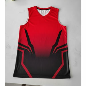 Uniforme de basket-ball personnalisé d'été, grande taille, séchage rapide, respirant, 100% polyester, sans manches, réversible, maille, imprimé par transfert thermique - Product Image 1