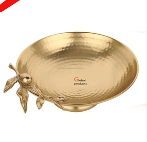 elegant look leaf design shiny <b>silver</b> finished food serving <b>bowl</b> for hotel restaurant and bar - Product Image 4