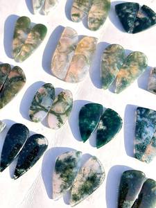 Natural Moss Agate Gemstone Pair Lot Wholesale Cabochon High Quality - Product Image 2