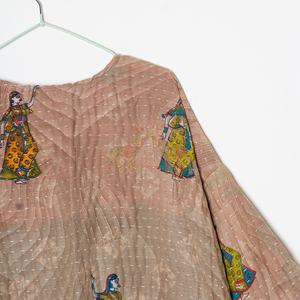 Manteau vintage de qualité supérieure, kimono Kantha, veste longue matelassée, manches longues, design patchwork, en coton, ceinture d'hiver - Product Image 4