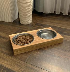 Mangeoire pour chien en bois de qualité supérieure avec bols en acier inoxydable de qualité alimentaire - Product Image 2