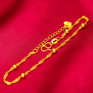 PFT Classic - Pulsera de cadena y eslabones de latón chapado en oro con diseño de ondas de agua y hebilla gruesa en S, con cordón de mano, en caja de regalo, <span class=keywords><strong>Chopin</strong></span> para mujer - Product Image 4