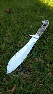 Couteau de chasse Bowie en acier inoxydable de qualité industrielle personnalisable avec manche fixe, fabrication artisanale, utilisation en extérieur, garantie de 3 ans - Product Image 2