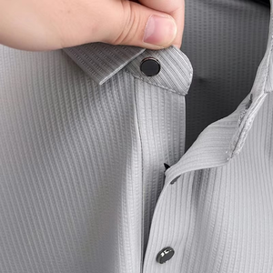 Camiseta de manga corta sin costuras de primera calidad para hombre-POLO de mezcla de LICRA de alta calidad, ultrasuave y transpirable, camiseta informal ajustada - Product Image 3