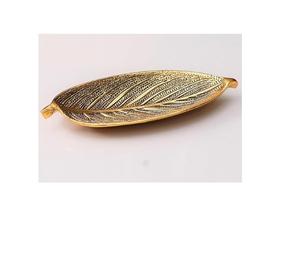Handmade Leaf Design Brass Serving Tray Top Selling Inexpensive Table Top Fruits <b>Gift</b> <b>Hamper</b> Decor Handcrafted Brass Tray - Product Image 5