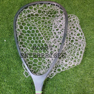 Filet d'atterrissage de pêche à la mouche en plein air Filet à truite Cadre en bois avec filet en caoutchouc Filet coulé à la main Thor Filet de pêche à la truite - Product Image 1