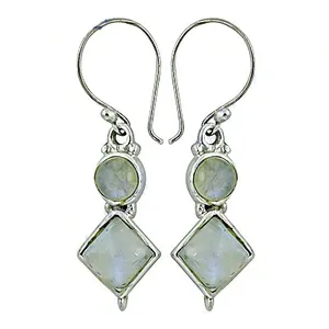Boucles d'oreilles pendantes en argent sterling 925 avec pierre de lune en forme de cœur, design religieux tendance pour mariage, fête ou cadeau - Product Image 3
