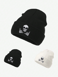 Bonnets d'hiver Pull en acrylique unisexe Bonnet à manchettes chaudes Bonnet en tricot imprimé avec logo personnalisé Bonnet jacquard pour hommes - Product Image 2