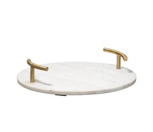 Plateau en marbre sophistiqué adapté à l'exposition d'accessoires de décoration intérieure, créant des arrangements de table élégants - Product Image 1