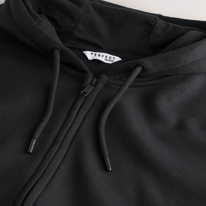 OEM custom design <b>black</b> color <b>zipper</b> <b>hoodie</b> 100% Cotton Pullover for Men with Custom Logo Print all Sizes Winter Streetwears - Product Image 4