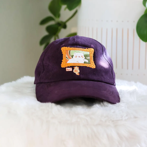 Casquette de baseball brodée 2D 3D avec 6 panneaux oeillet chat détail violet chapeau casquettes de mode OEM Vietnam usine de couvre-chef - Product Image 4