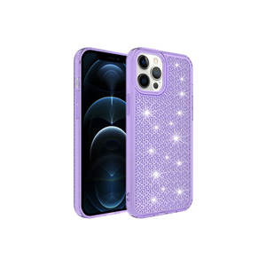 Funda Protectora de Silicona Líquida con Diseño Brillante de Lujo en Color Morado de la Serie ASMA Snow para iPhone 12 Pro Max con Acabado Electrochapado - Product Image 1