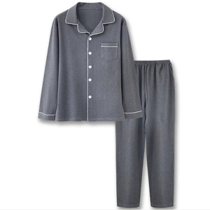 Vêtements de nuit en soie satinée pour hommes, ensembles de vêtements de détente, vêtements de nuit légers et confortables, robe de nuit en deux pièces pour hommes - Product Image 1