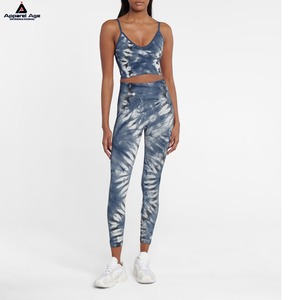 2025 mujeres Tie-dye Stretch Yoga ropa deportes correr Fitness traje nuevo tejido Fitness pantalones Yoga conjunto mujeres - Product Image 1