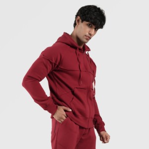 Sudadera con Capucha 100% Algodón Estilo Rigger en Color Granate, Nueva, de Felpa Francesa, para Gimnasio y Entrenamiento, con Estampado, Tallas XS-6XL Disponibles - Product Image 5