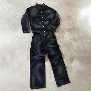 Vêtements homme personnalisés vêtements de rue ensembles de pantalons en denim de haute qualité panneau de travail denim hommes - Product Image 3