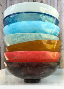 ชามใส่สลัดและผลไม้ทำจากเรซินทรงกลมขนาดใหญ่เป็นมิตรกับสิ่งแวดล้อมพร้อมชามเสิร์ฟทำด้วยมือหลากสี - Product Image 4