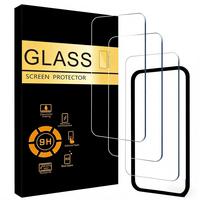 Kit d'installation de protection d'écran en verre trempé HD 9H transparent à couverture intégrale anti-poussière pour téléphone portable avec applicateur mobile facile