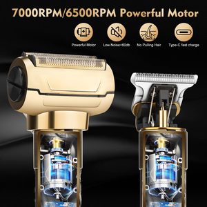 Recortadora de Barba Inalámbrica Profesional para Hombre, Afeitadora Eléctrica, Cuchilla en T, Kit de Cuidado del Cabello, Batería, Afeitadoras Eléctricas para Hombre - Product Image 4