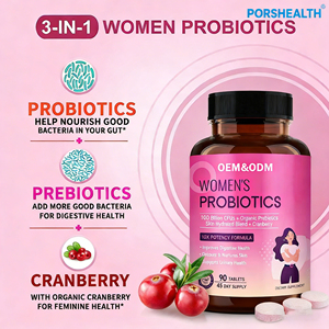 Tabletas Probióticas para Mujeres de Marca Privada OEM/ODM Personalizadas, 100 Mil Millones de <span class=keywords><strong>Lactobacillus</strong></span>, 90 Unidades, Orgánicas Certificadas para el Intestino y la Salud Urinaria - Product Image 2