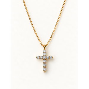 Collar con cruz pavé - Joyería de moda en capas - Product Image 1